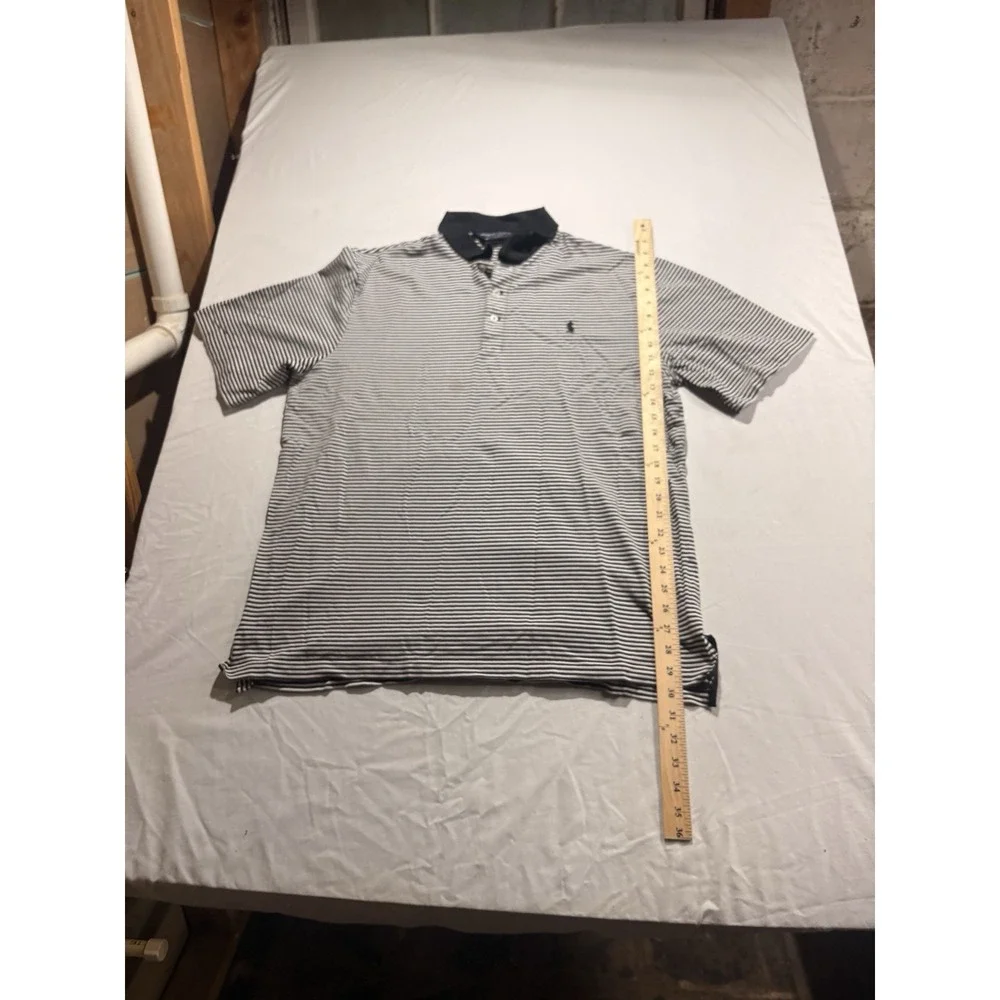 Polo Golf Ralph Lauren Performance Polo Shirt Mens XXL Black White Striped
